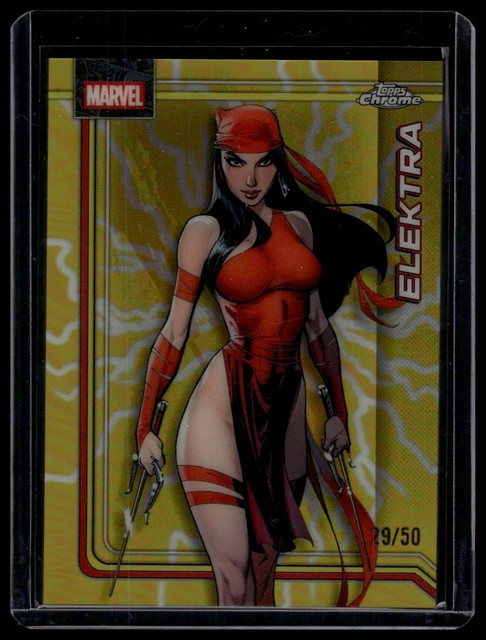 2026 Topps Chrome Marvel Comics #116 Elektra Gold Refractor /50 #/50