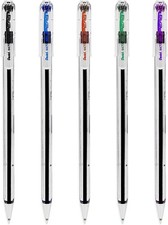 Image of Pentel Superb BK77 Ballpoint Pen 0.7mm Slim Barrel Refillable 5 Assorted Colours