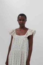 Skall Studio Provence Long Dress Provence Print Light Cream Ruffle Maxi XS 34