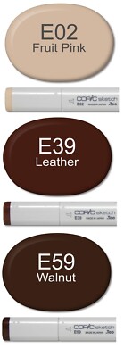 Copic Sketch Marker 3er Pack E Konvolut E02, E39, E59 Obstrosa, Leder, Walnuss
