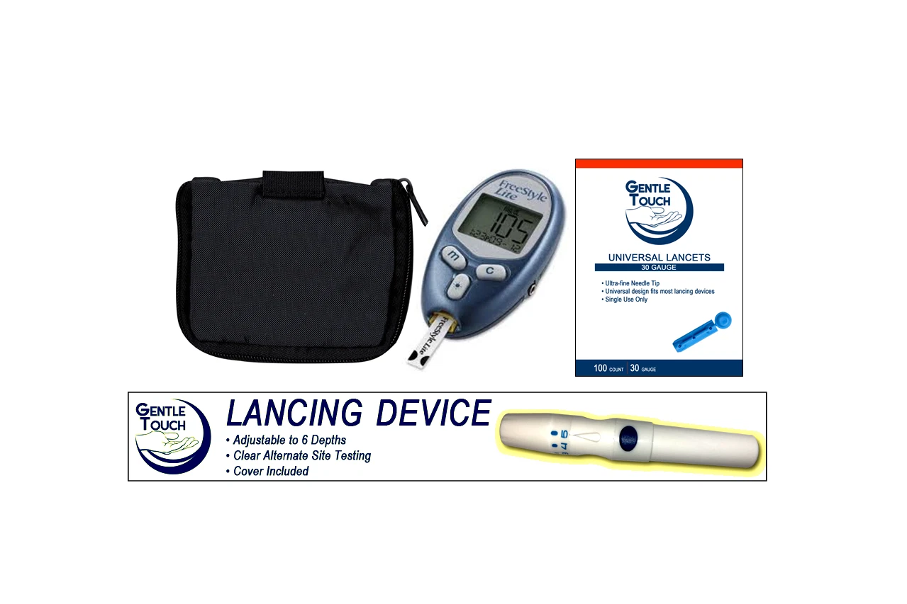 Freestyle Lite Blood Glucose Meter With Lancet, Lancing Device
