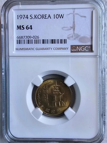 South Korea 10 Won 1974 NGC MS 64