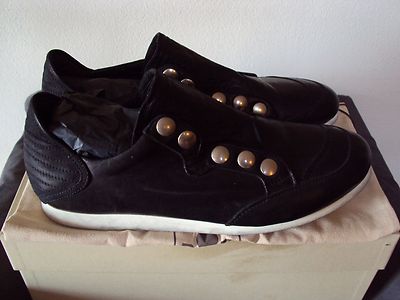 Bruno Bordese: Herren Sneaker Leder Nabuk Schwarz Made In Italy Gr.43 Neu