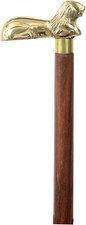 Brass Nautical Lion Handle 36" Wooden Walking Stick Cane Dad/Father/Grandpa Gift