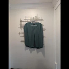 Banana Republic Dark Green Top Women's L Minimalist Modern Chic Closet Staple