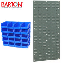 20 PLASTIC STORAGE BINS, LOUVRED PANEL (SB35) BOX SET LINBINS RED or BLUE - TC4