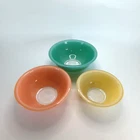 Vintage PYREX Colorful Mixing Bowl Lot Clear Bottom #'s 322, 323 & 325 Used