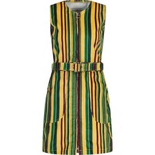 NEW RETRO MOD 60s 70s SLEEVELESS ZIP FRONT CORD SUMMER MINI DRESS June MC1135