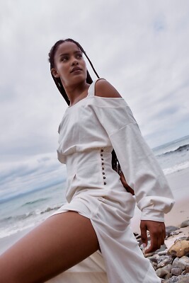 New Free People Ibiza Midi Dress Size XS MSRP: $98 Ivory | eBay