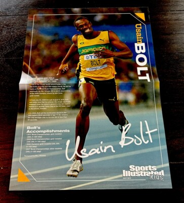 USAIN BOLT RARE 2012 Poster Sports Illustrated SI for Kids Bryce Harper Rookie