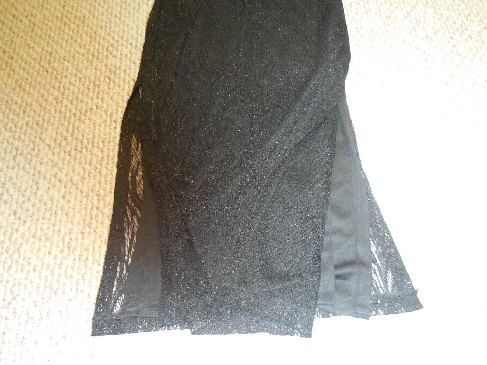 Dress Vintage y2k Lace Slip Size M Black Side Sli… - image 9