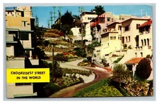 Vintage Chrome Photo Postcard 1960's Lombard Street San Francisco POSTED