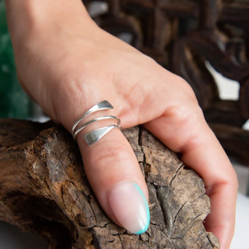 Adjustable 925 Sterling Silver Band Statement Ring Handmade Ring All  size-D-33