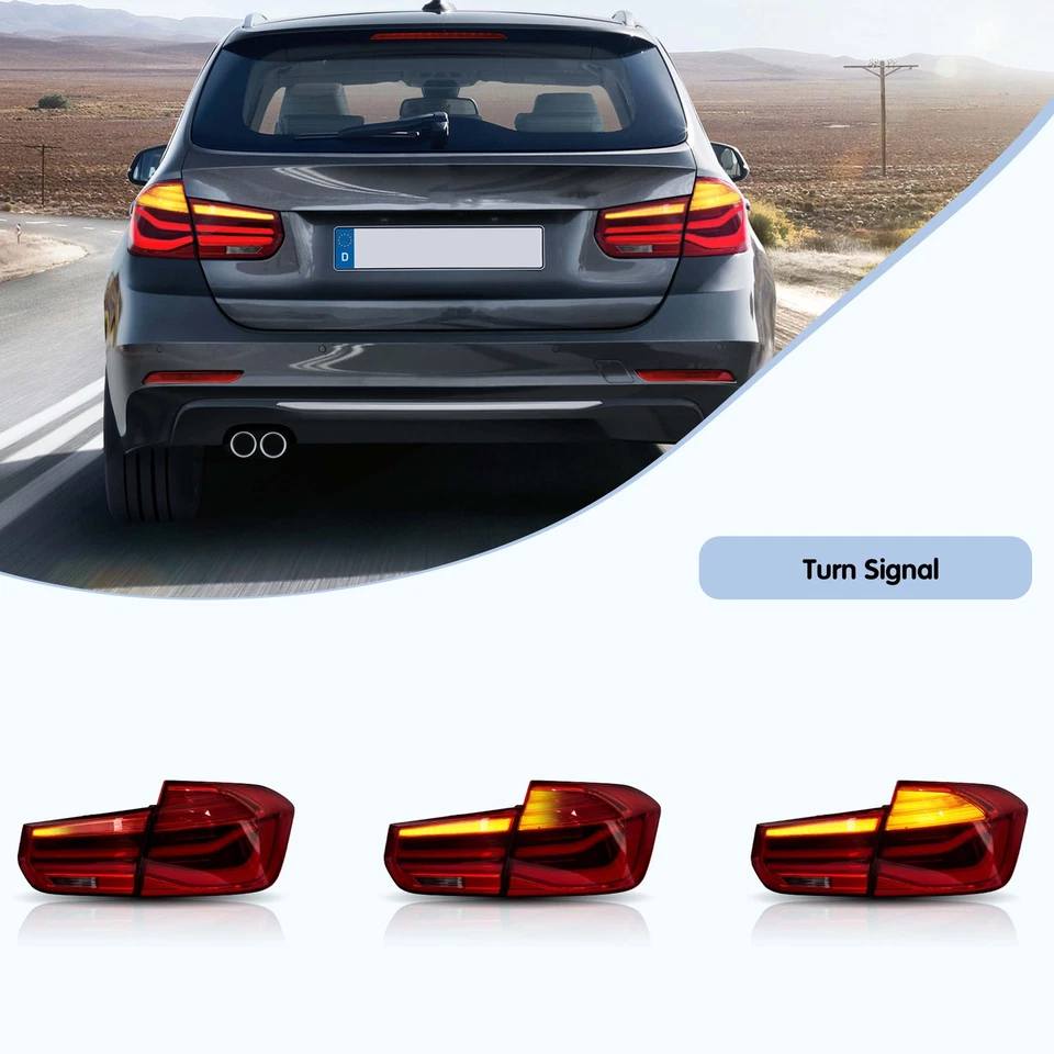 Luces traseras LED completas VLAND para BMW Serie 3 2012-2018 F30 F35 F80 M3 lente roja Foto 4 de 4
