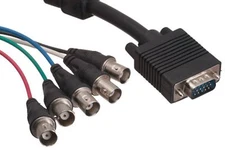 SEALED NEW LWC 6" Male HD15 to 5 Female BNC VGA HDMI Video Cable E-VGAM-5BNCF-.5