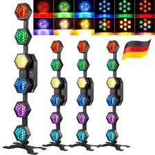 4stk 400W RGB COB Led Par Strahler Retro DMX Show DJ Bühnenlicht mit Lichtstativ