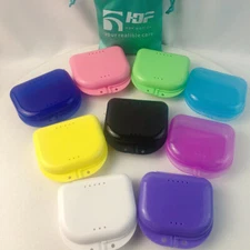 Denture Storage Case Tooth Socket Container Fake Teeth Box Dental Retainer Box