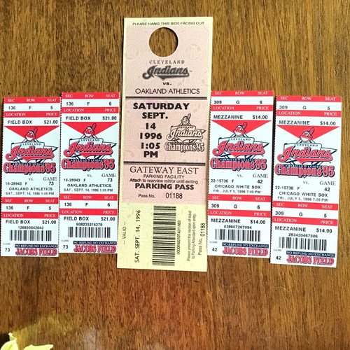 4 Unused Tickets 2 9/96 Games 1PM 7PM +Park Pass CLEVELAND INDIANS JacobsField - Picture 4 of 5