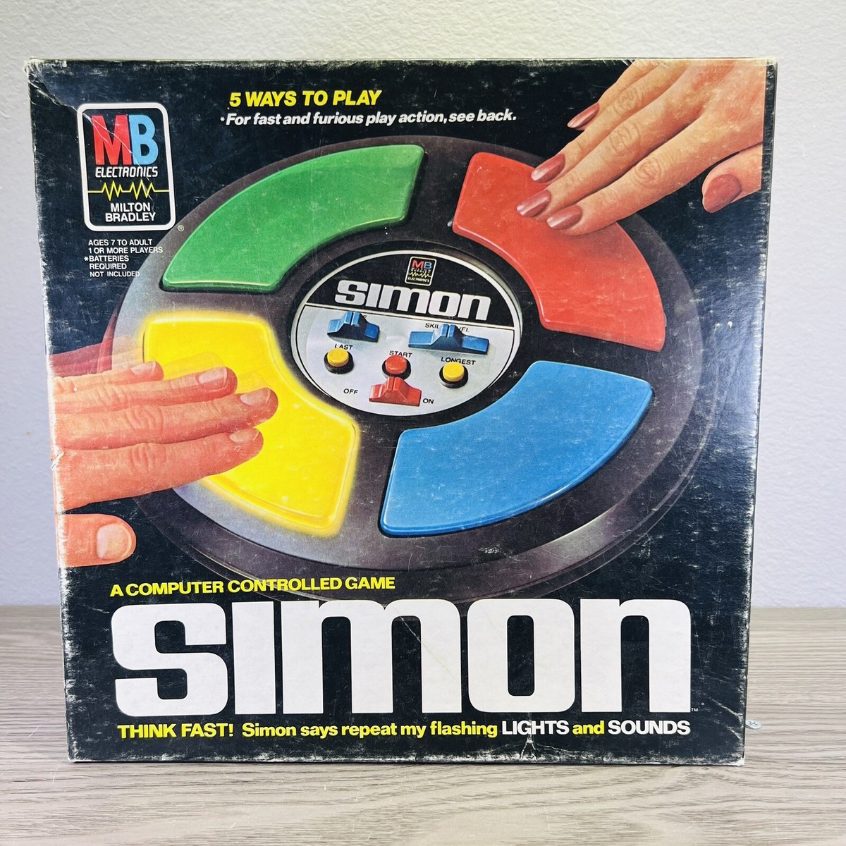 Vintage Simon Says Game, 1978 Original Box, Not Tested, Broken