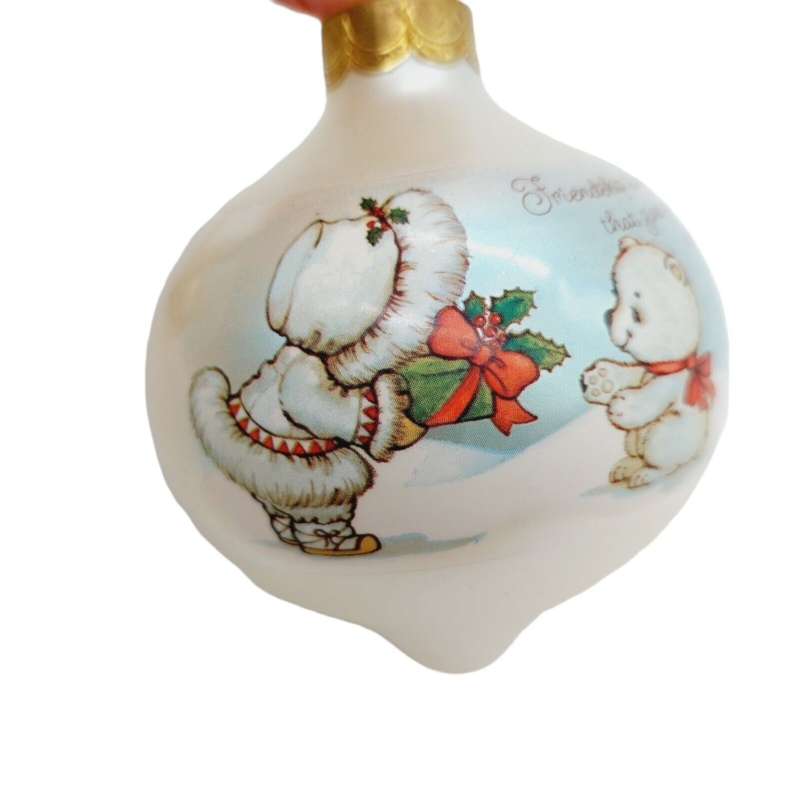 Hallmark Friendship Keepsake Glass Christmas Ornament Bulb 1983 READ