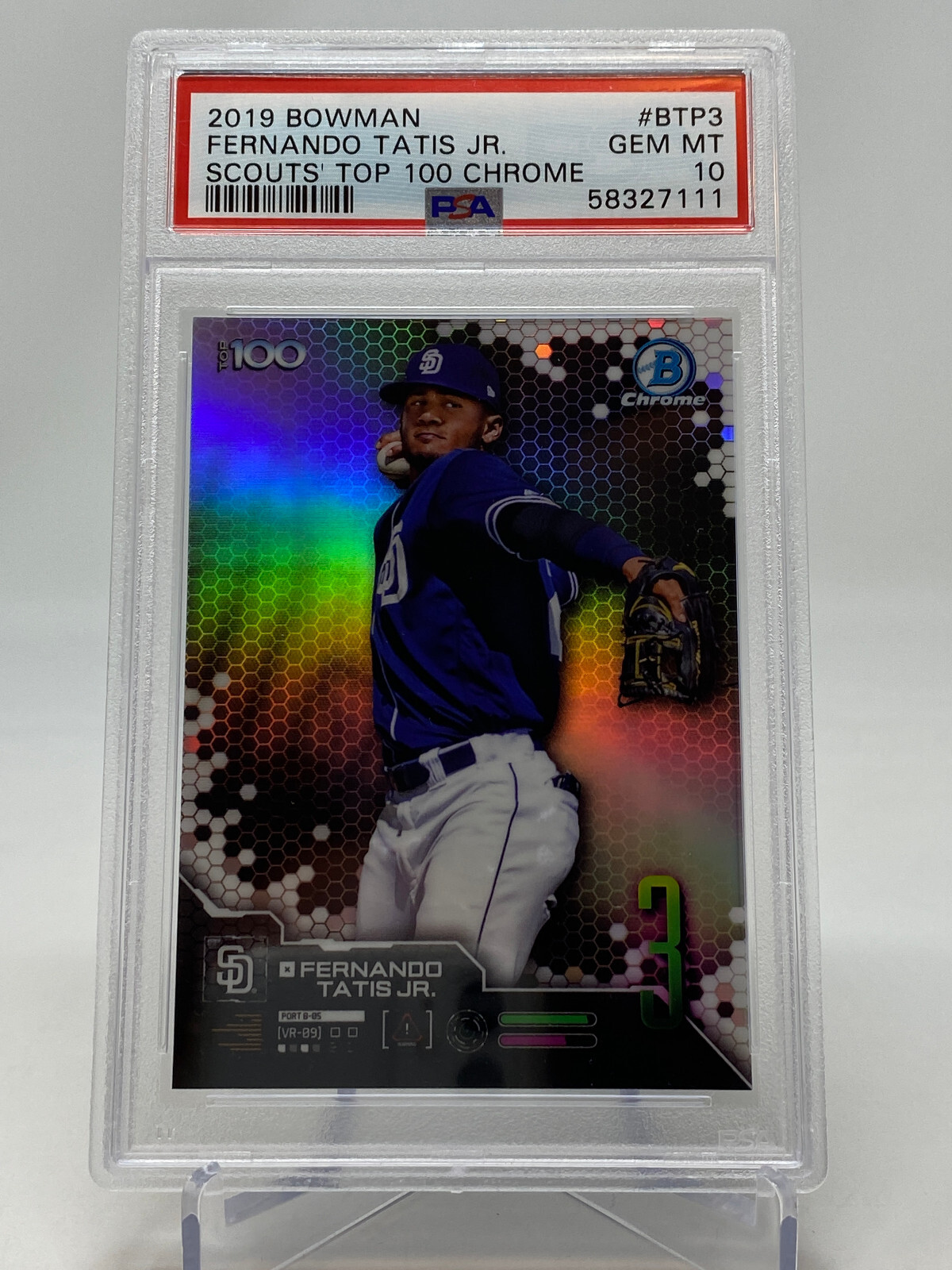 2019 Bowman Chrome Fernando Tatis Jr. Rookie Card - PSA 10 view 5