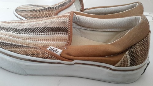 Vans Classic Slip On Woven Casual Shoes Men's 5.5/Women's 7 Rare Beige Pattern - Picture 2 of 12