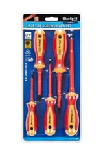 5PCE  INSULATED VDE SOFT GRIP 1000V POZI /SLOTTED SCREWDRIVER SET EN60900