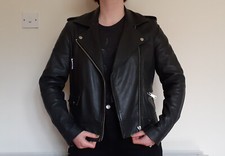 M&s Autograph Women's Real Leather Biker Jacket, Size 10