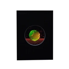 Earth with Grid Small Round Hologram Picture MATTED, 3D Embossed Type Stereogram