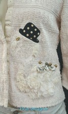 PUELLA Jacket snap blazer crop bolero stretch embellished flamingo cream S NEW