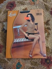 New Levante Calze Silky Soft Fishnet Pattern Tights Size 2 Nero Black Made Italy