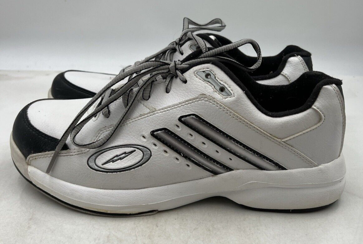 Men&rsquo;s Sz 9.5 M Bowling White Leather Bolt S203-9
