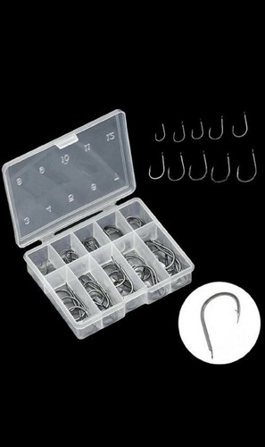 Fishing Hooks Barbed tungsten steel hook Fishing Hook With Box Black 50 Pieces - Picture 9 of 9