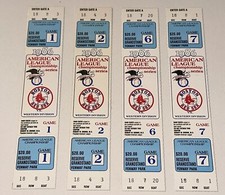 Red Sox ALCS Playoff Game 1 2 6 7 Ticket Stub Lot Clincher Set 1986
