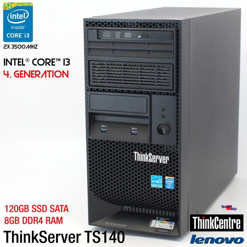 IBM LENOVO THINKSERVER TS140 i3 4330 WORKSTATION 120GB 8GB COMPUTER PC WIN 10 11