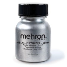 Mehron Metallic Powder 0.5 Ounce Silver Professional Body Paint Makeup