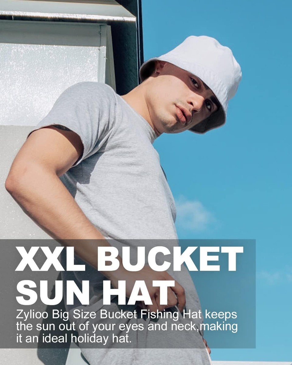 Zylioo Oversize XXL 100% Cotton Bucket Hat,Reversible XX
