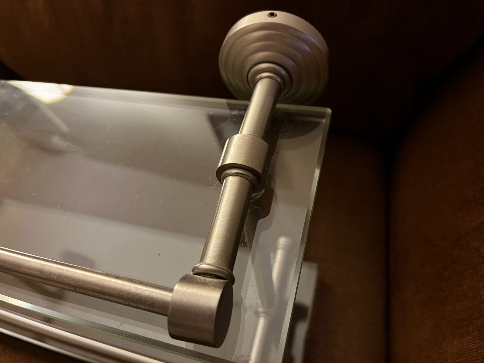 Allied Brass 2-Tier Wall Mount Glass Bath Shelf 22in x 8in x 5in Brushed Nickel | eBay