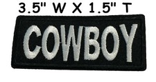 COWBOY Embroidered Patch Iron-On / Sew-On Decorative Badge Text Words Applique