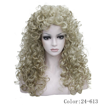 Ladies Long Curly wig w/ Tight Curls Wig in Fox red/Brown/Blonde Wigs