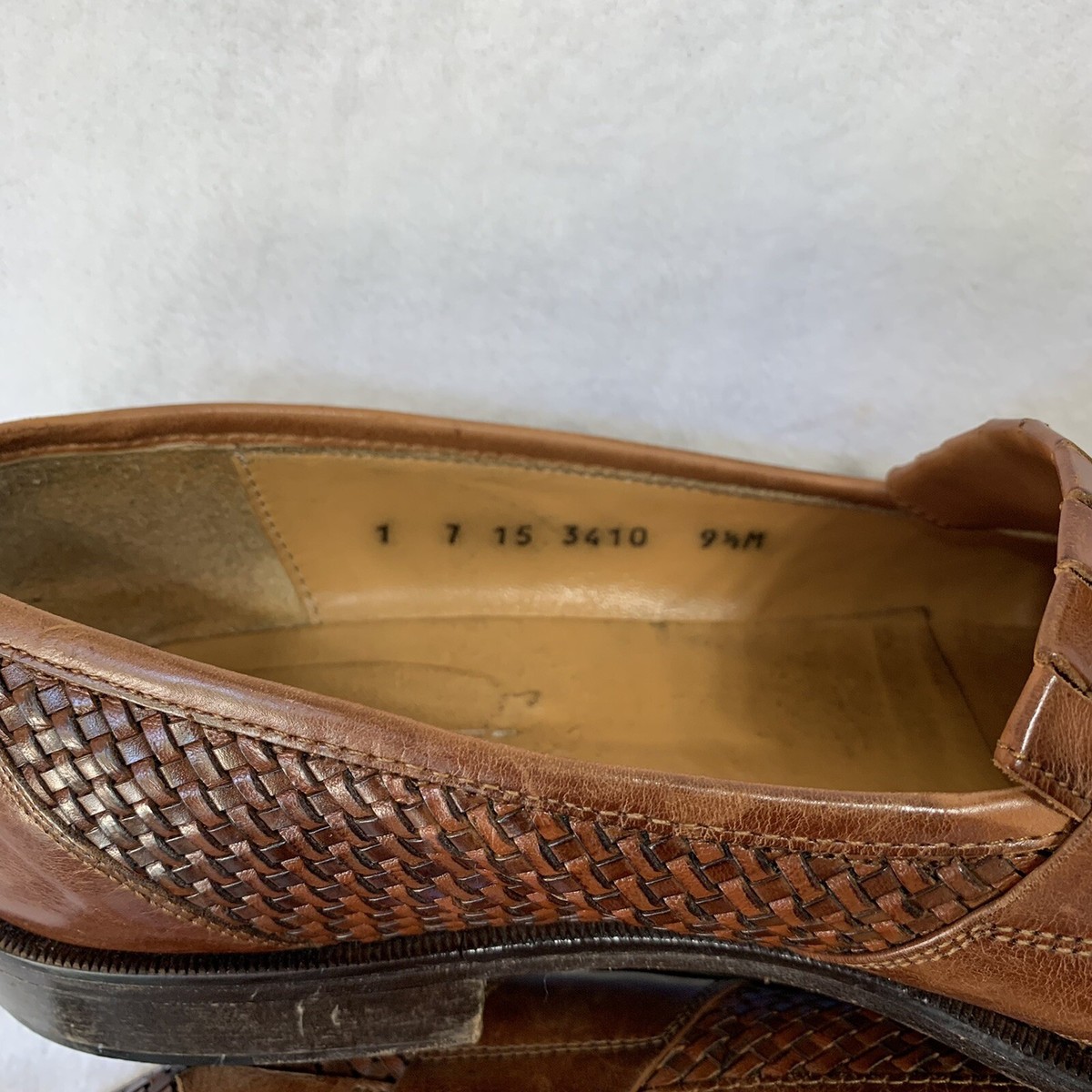 Johnston Murphy Domani Loafers Mens Size 13 M Brown Woven Leather Italy Johnston & Murphy Domani Made in Italy Brown | Mercari main image 4