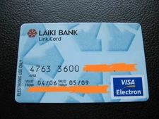 LAIKI BANK credit debit card VISA Greece Greek used in excellent condition