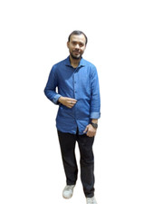 Mens Cotton Denim Shirt Casual Leisure Long Sleeve Loose
