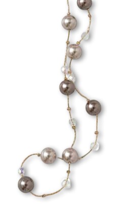 Lia Sophia ''Caramelo'' Pink & Purple Glass Pearl Beads Gold Tone Long Necklace