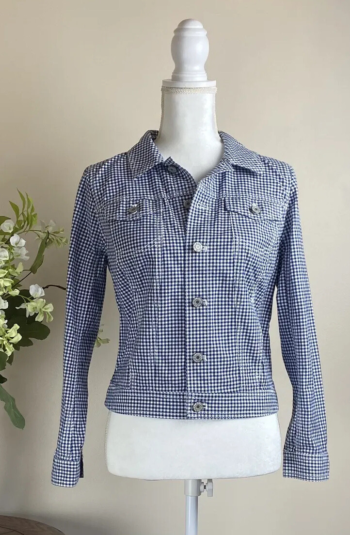 MEDIUM PETITE Talbots JACKET Button Down GINGHAM … - image 1