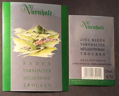 Wine label 2001 Varnhalter Müller-Thurgau dry VARNHALT Baden 