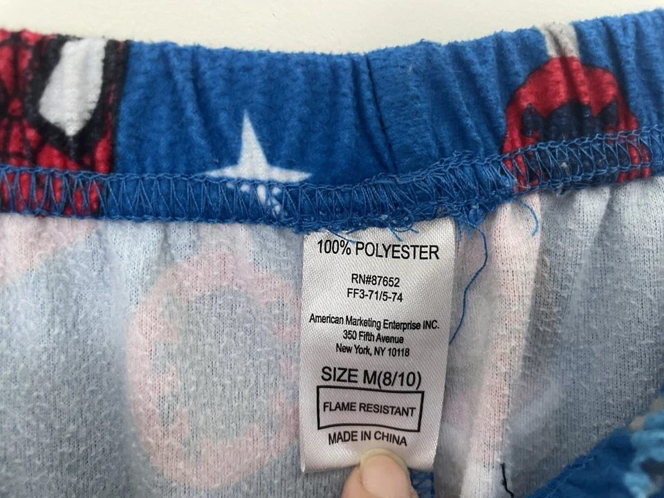 Marvel Spider-Man Kids Boys Santa Hat Spider-Man Cozy Christmas PJ Pants Blue M - Image 2 of 4