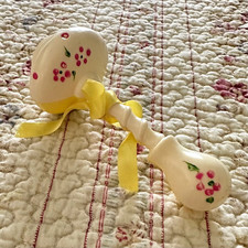 Antique Infant's Baby's FIRST Rattle Quiet 0.5 oz Celluloid Mid-20th Century