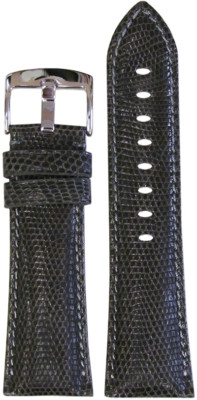 26mm Panatime Grey Genuine Lizard Watch Band w Grey Stitch For Panerai Radiomir
