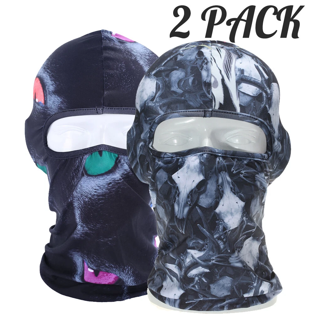 2PCS Balaclava Face Mask Windproof Sun UV Headgear Tactical Ski Masks Men Women